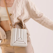 Handbag For Women Drawstring PU Leather Pleated Crossbody Shoulder Bag