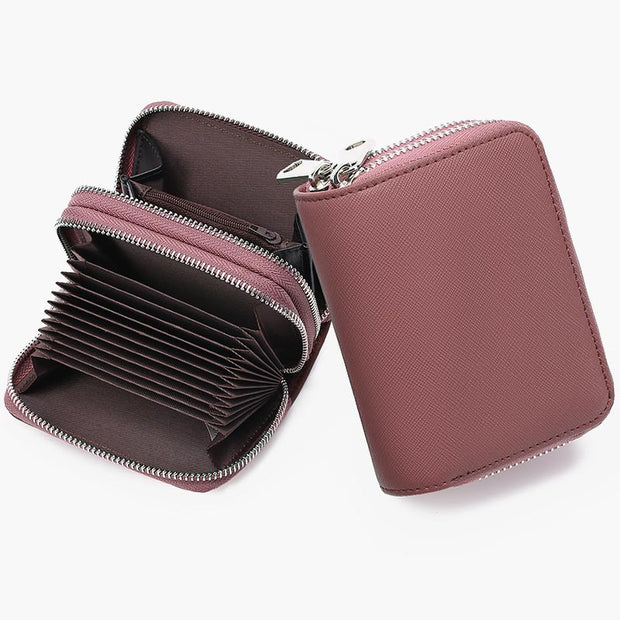 Floral Leather Wallet RFID Accordion Card Bag For Women