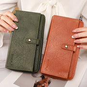 Womens Faux Leather Zip Around Wallet Clutch Credit Card Holder Purses
