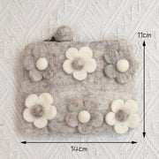 Wool Felt Small Wallet Cute Floral Coin Purse For Shopping