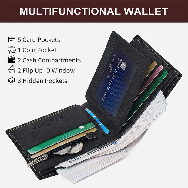 US Flag Pattern Bifold Wallet RFID Blocking PU Leather Wallet
