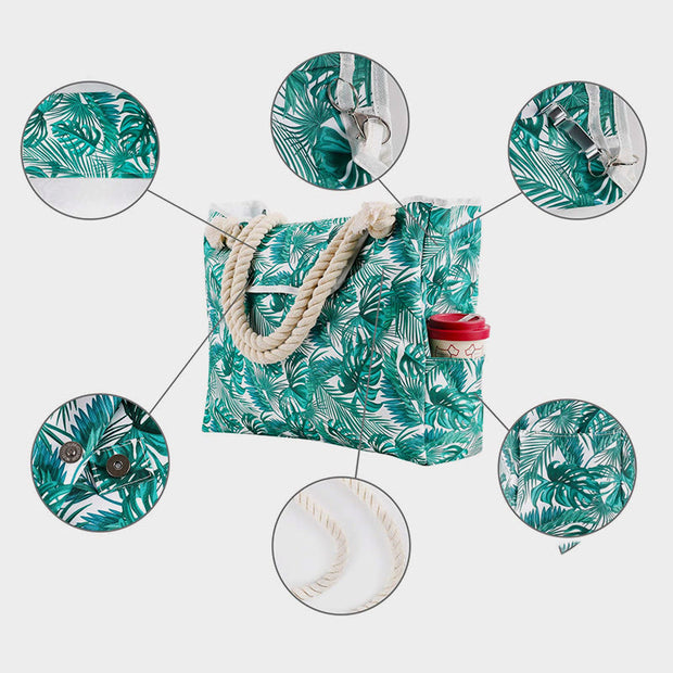 Summer Beach Bag For Women Printing Canvas Large Capacity Handbag
