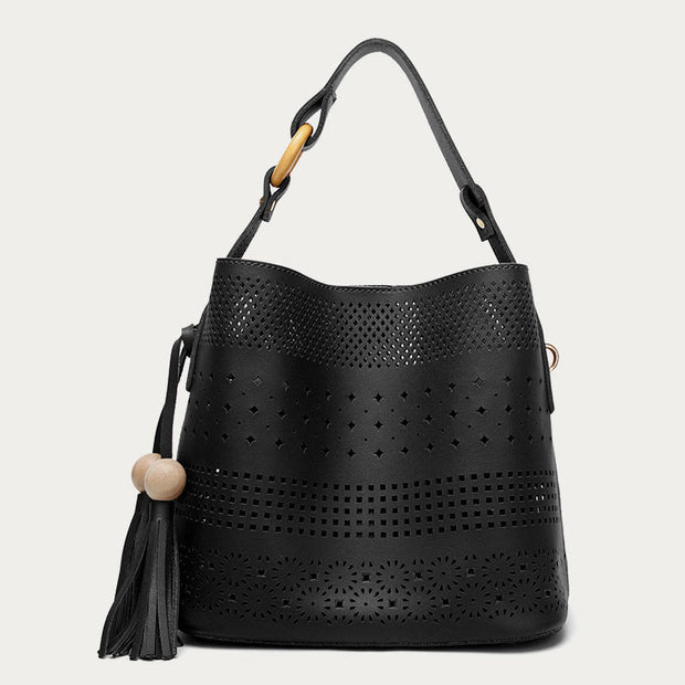Top-Handle Bag For Women Tassel Hollow Out Crossbody Bag