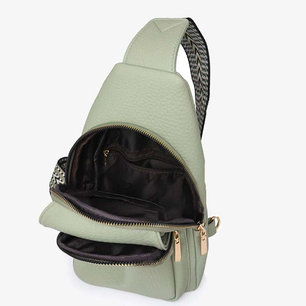 Sling Bag for Women Vegan Leather Trendy Ladies Crossbody Bag Chest Bag