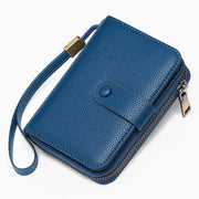 Large Capacity Card Holder Solid Color Vegan Leather Wallet