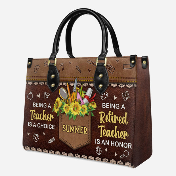 Custom Name Tote For Women Being A Retired Teacher Is An Honor