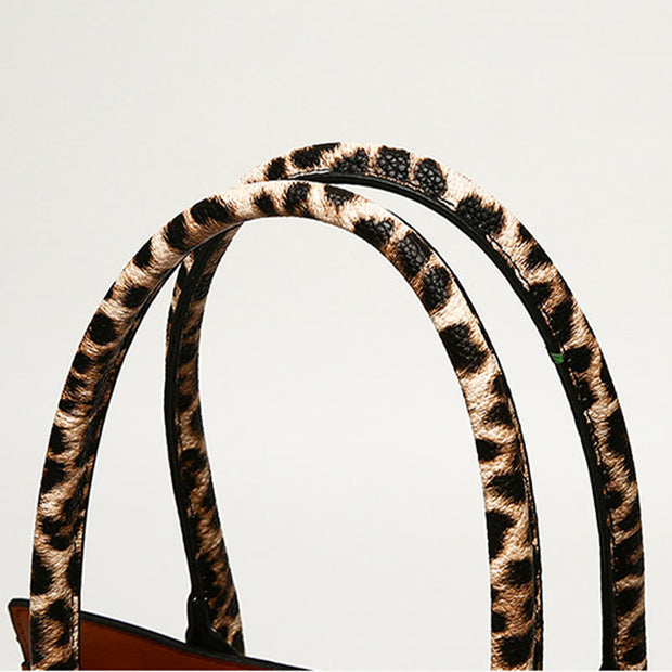Limited Stock: Crocodile Leopard Grain Leather Tote For Women 3 Piece Bag Set