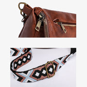 Retro Crossbody Bag For Women Bohemia Wide Strap Underarm Bag