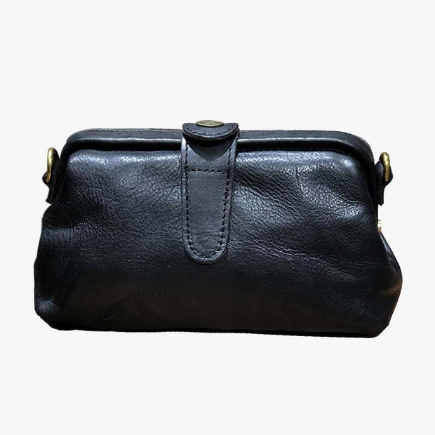 Horizontal Plain Color Leather Purse For Women Delicate Crossbody Bag