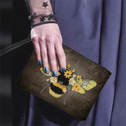 Diamond Coin Purse Zip Wallet DIY Bee Floral Diamond Wristlet Bag