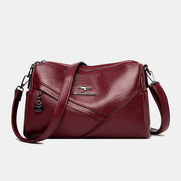 Retro Medium Sling Shoulder Bag for Women Soft PU Handbag Crossbody Bag