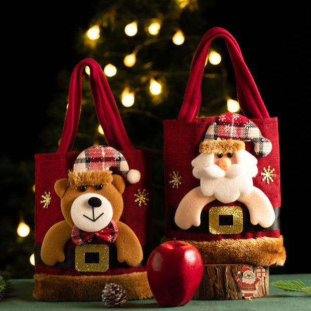 4Pcs Christmas Handbag Set Cute Xmas Candy Bag Gift Bags