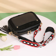 PU Leather Crossbody Bag for Women Fashion Tassel Shoulder Bag Purse