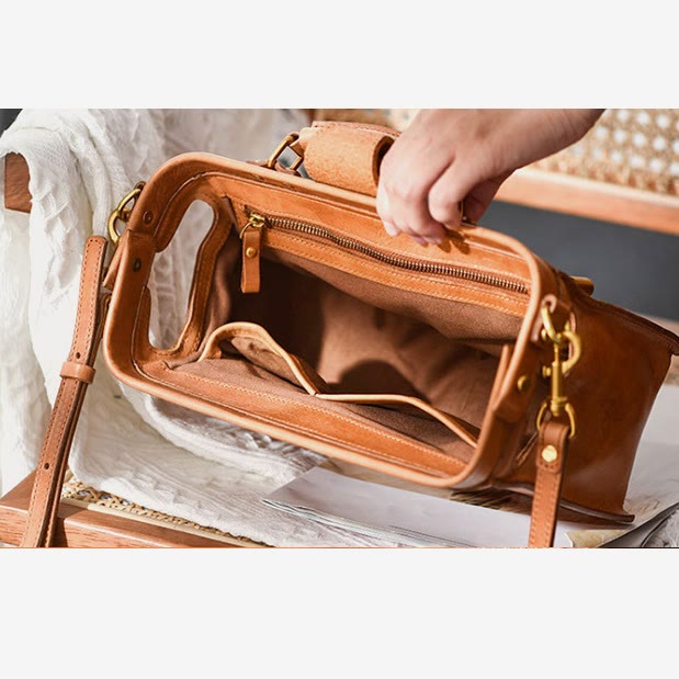 Top Handle Bag For Women Horizontal Vintage Daily Shopping Handbag