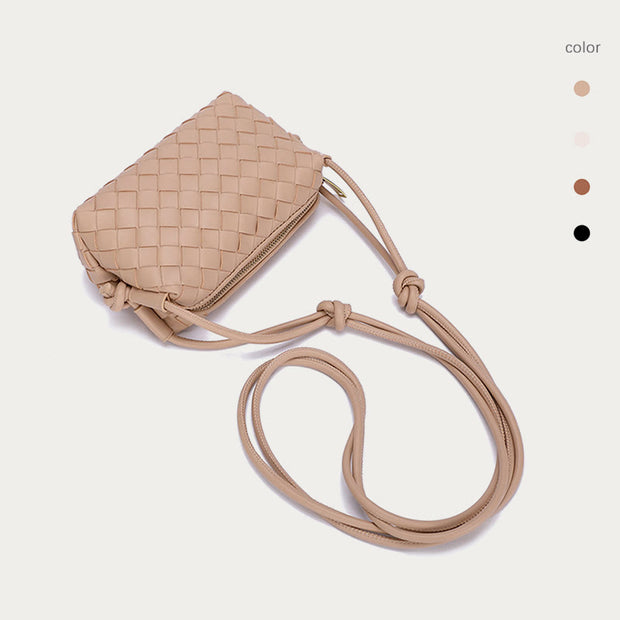 Crossbody Bag For Women Knitted Plaid Pattern Phone Bag