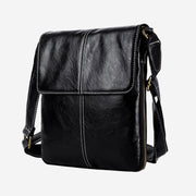 Soft PU Leather Crossbody Bag for Men Foldable Expandable Shoulder Bag Purse