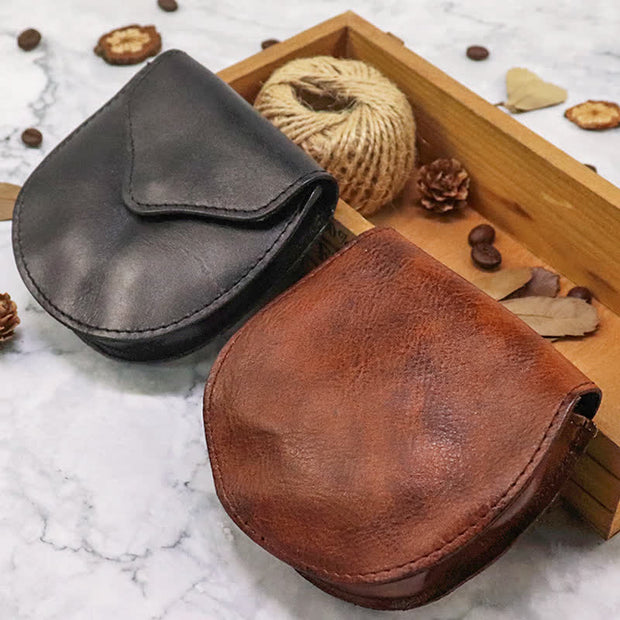 Small Leather Coin Purse Pouch Purse Wallet Buckle Change Holder