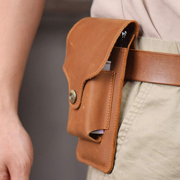 Genuine Leather Holster for Belt Universal Cell Phone Case on Belt