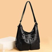 3 Way Use Backpack Multi Pocket Leather Zip Crossbody Shoulder Bag