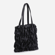 Pleated Tote Commuter Purse For Women Vegan Leather Underarm Bag