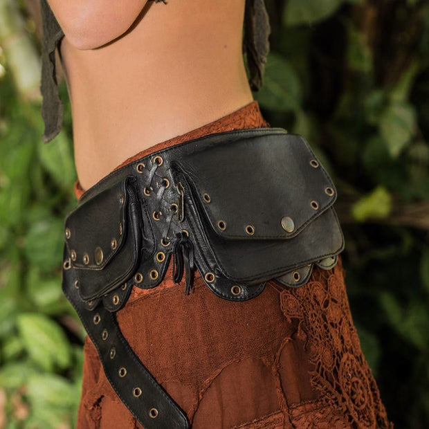 Limited Stock: Waist Bag For Women Vintage Riveted Zipper Adjustable Belt Satchel