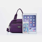 Handbag for Women Purple Nylon Lightweight Shopping Zipper Crossbody Bag