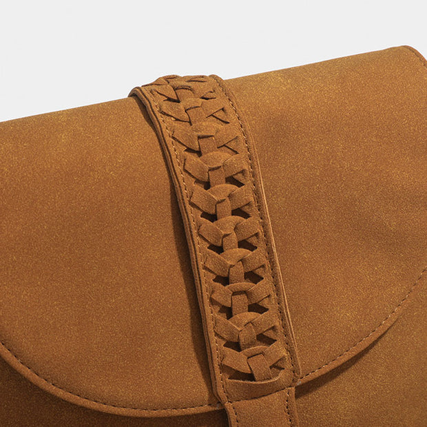 Suede Leather Crossbody Bag Darkgoldenrod Tassel Purse For Women