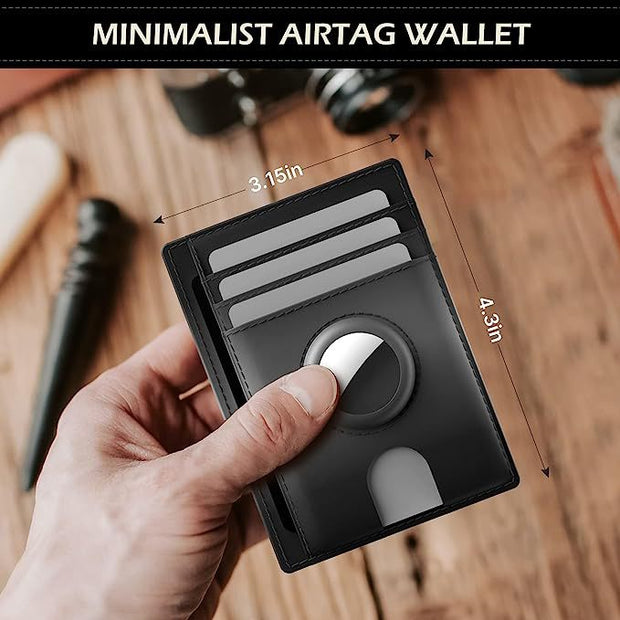 Airtag Card Bag For Men RFID Blocking Leather Card Holder