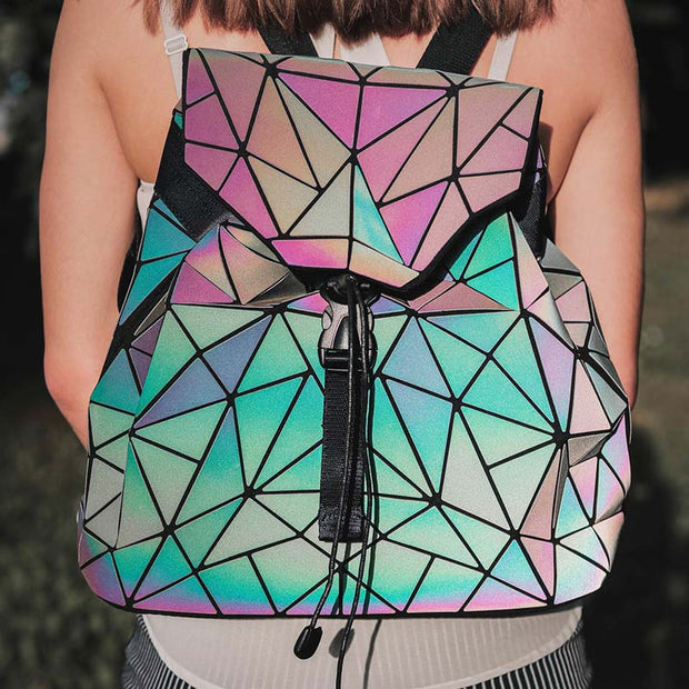 Geometric Luminous Backpack Reflective Bag