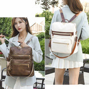 Functional Small Leather Backpack Shoulder Bag Daypack for Women Girls