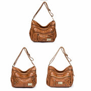 Crossbody Bag for Women Multi-Pocket Vintage Leather Shopping Shoulder Bag
