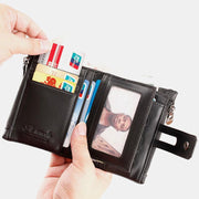 RFID Multi-card Slots Genuine Leather Wallet