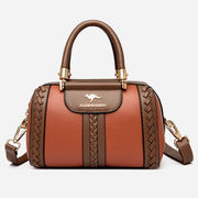Elegant Top Handle Bag For Women Twist Stripe Leather Handbag