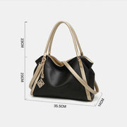Women's Large Leather Zipper Shoulder Tote Top Handle Handbag