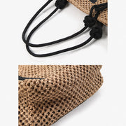 Minimalist Straw Tote For Women Holiday Beach Underarm Bag