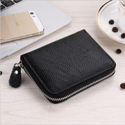 Short Gentle Purse Bifold Genuine Leather Zipper Wallet For Men
