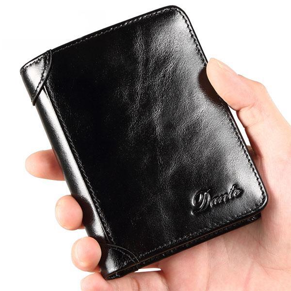 Genuine Leather RFID Anti-theft Vintage Wallet