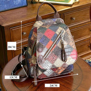 Backpack for Women Retro Contrast Color Geometrical Travel Pack
