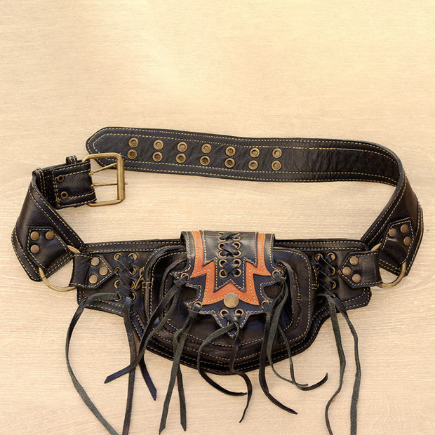 Limited Stock: Utility 2-Pouch Handmade Practical Tassel Waist Belt Bag
