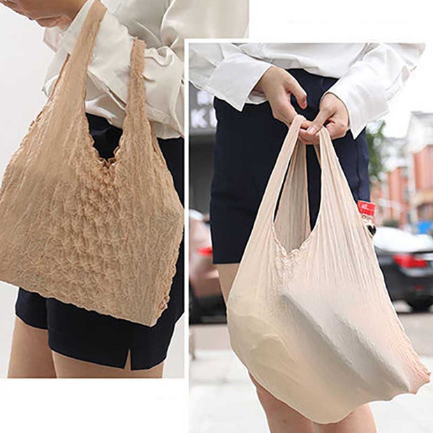 Telescopic Pleated Bag For Women Multifunctional Flexible Shopping Handbag