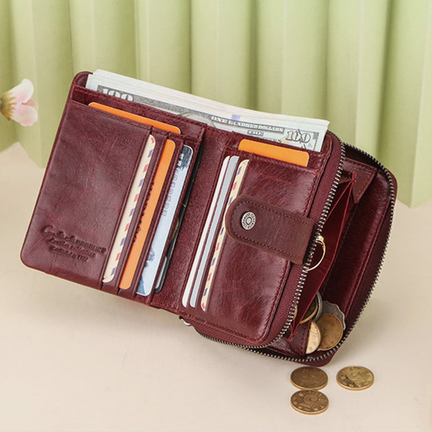 RFID Multifunctional Leather Vintage Wallet