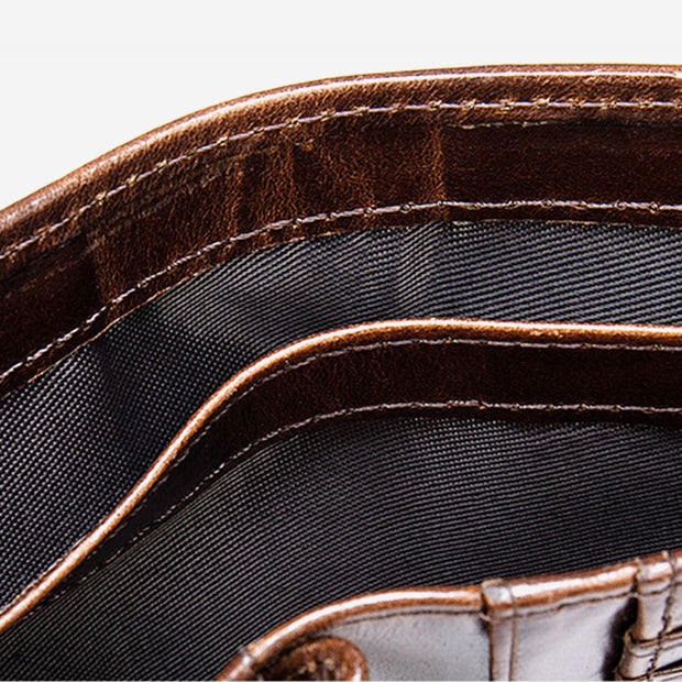 Retro Multi-Slot Genuine Leather Classical Short Wallet
