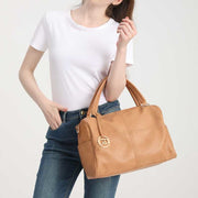 Women Retro Top Handle Satchels Totes Leather Shoulder Bags with Clutch