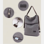 Retro Simple Canvas Convertible Tote Backpack