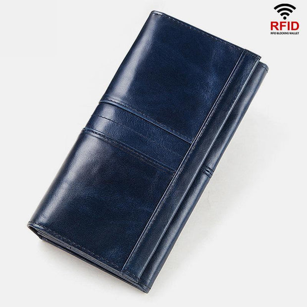 RFID Blocking Anti-theft Genuine Leather Wallet