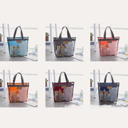 Folderable Washable Mesh Net Beach Bag Lightweight Pool Tote Handbag