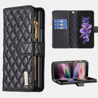 Unisex Luxury Leather Wallet Case Fits for Samsung Galaxy Z Fold 3 4 5