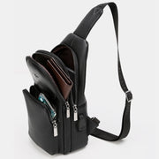 Multipurpose Sling Bag Waterproof Soft Crossbody Backpack with USB Charger Port