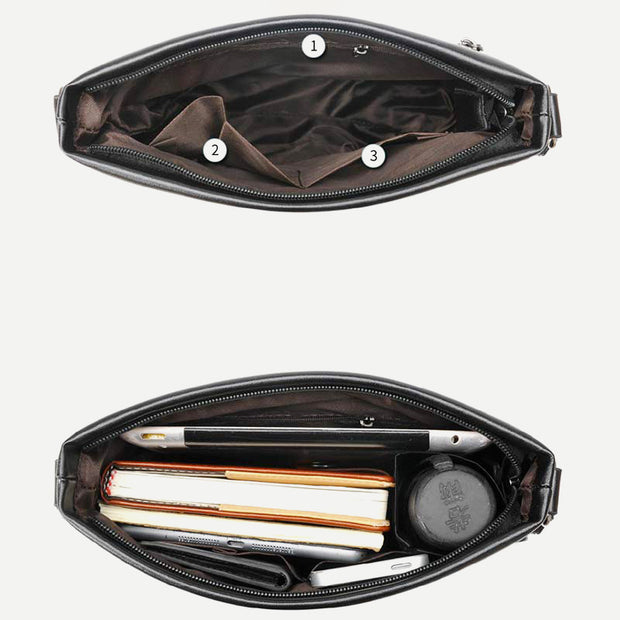 Men's Messenger Bag Crossbody Bag Soft Leather Travel Bag Sling Pack