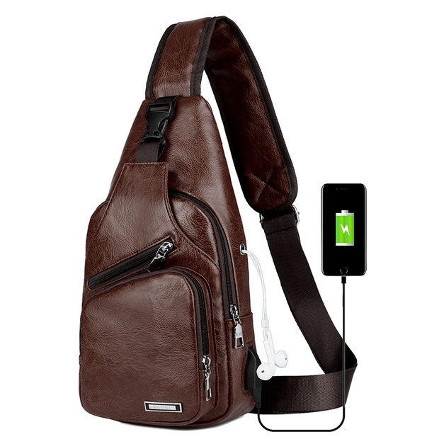 Warterproof USB Charging Sling Bag